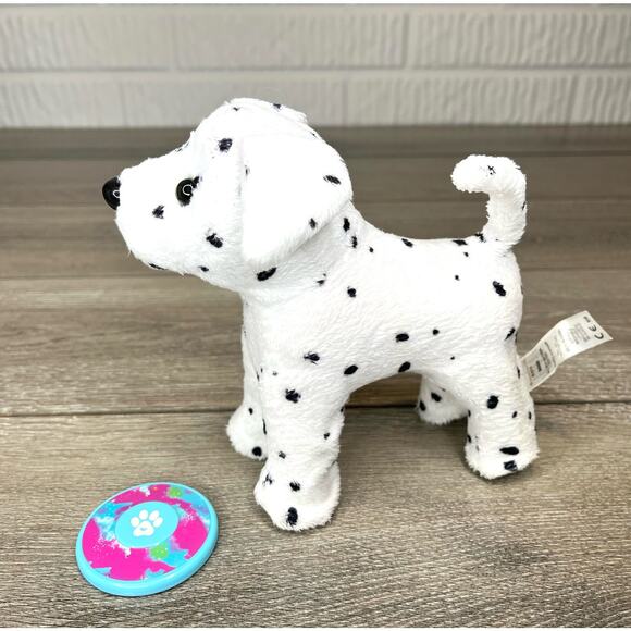 American Girl Doll Pet Poseable DALMATIAN PUPPY DOG Plush & Magnetic FRISBEE TOY - Picture 6 of 10